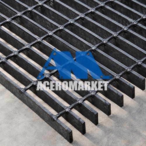 Parrilla  piso negro 970 x6000  50x5mm